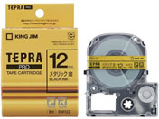 G)キングジム/テプラPRO用テープ メタリック 12mm 金/黒文字/SM12Z