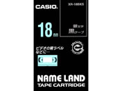 カシオ/ネームランド 18mm 黒/銀文字/XR-18BKS