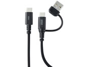 �T�����T�v���C/USB2.0 Type-C�P�[�u�� C to A�ϊ��A�_�v�^�t�� PD60W �u���b�N/KU-CCP60ACC10BK