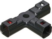 TRUSCO/防水コネクタ ハウジング T字タイプ 10個入 芯数2 黒 P-CB01A5-02BA