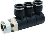 PISCO/チューブフィッティング トリプルユニバーサルエルボ チューブ10 接続口径R1/2 PHT10-04