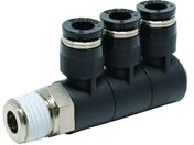 PISCO/チューブフィッティング トリプルユニバーサルエルボ チューブ6 接続口径R1/4 PHT6-02