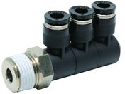 PISCO/チューブフィッティング トリプルユニバーサルエルボ チューブ6 接続口径R3/8 PHT6-03