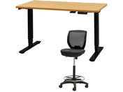 Netforce/���~�f�X�N1��+�n�C�`�F�A1�r �Z�b�g ��1200mm �L���X�^�[�r �f�X�N�`�F�A BK�~NA �`�F�A BK/AJE1260CRH1BNBK