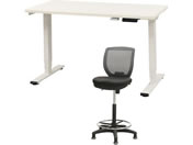 Netforce/���~�f�X�N1��+�n�C�`�F�A1�r �Z�b�g ��1200mm �Œ�r �L���X�^�[�r �f�X�N�`�F�A WH�~WH �`�F�A GY/AJ1260CRHFLWWGY