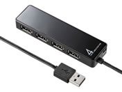 �T�����T�v���C HDD�ڑ��Ή� �ʃt�@�X�i�[�t 4�|�[�g USB2.0�n�u �u���b�N USB-HTV410BKN2