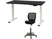 Netforce/���~�f�X�N1��+�n�C�`�F�A1�r �Z�b�g ��1200mm �Œ�r �L���X�^�[�r �f�X�N�`�F�A WH�~BK �`�F�A BK/AJ1260CRHFLWBBK