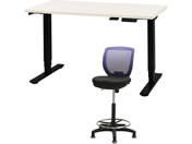 Netforce/���~�f�X�N1��+�n�C�`�F�A1�r �Z�b�g ��1200mm �Œ�r �L���X�^�[�r �f�X�N�`�F�A BK�~WH �`�F�A NV/AJ1260CRHFLBWNV