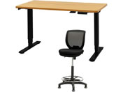 Netforce/���~�f�X�N1��+�n�C�`�F�A1�r �Z�b�g ��1200mm �Œ�r �L���X�^�[�r �f�X�N�`�F�A BK�~NA �`�F�A BK/AJ1260CRHFLBNBK