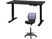Netforce/���~�f�X�N1��+�n�C�`�F�A1�r �Z�b�g ��1200mm �Œ�r �L���X�^�[�r �f�X�N�`�F�A BK�~BK �`�F�A NV/AJ1260CRHFLBBNV