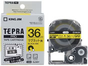G)キングジム/テプラPRO用テープ マグネット36mm黄/黒文字/SJ36Y
