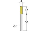 リューター/軸付セラミックゴム砥石 金属研磨用 外径 mm :4粒度 # :180 R2113