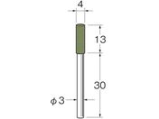 リューター/軸付セラミックゴム砥石 金属研磨用 外径 mm :4粒度 # :220 R2114