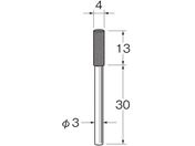 リューター/軸付セラミックゴム砥石 金属研磨用 外径 mm :4粒度 # :1000 R2117