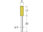 リューター/軸付セラミックゴム砥石 金属研磨用 外径 mm :6粒度 # :180 R2123