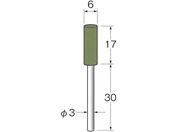 リューター/軸付セラミックゴム砥石 金属研磨用 外径 mm :6粒度 # :220 R2124