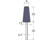 リューター/軸付グリーンカーボランダムゴム砥石外径 mm :8粒度 # :90 R3332
