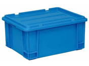 矢崎化工/ポリコンテナー(蓋付)10-3260-0501 ブルー PT-28(485X370X240)