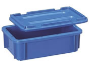矢崎化工/ポリコンテナー(蓋付)ボックスコンテナー 10-3245-0001 ブルー PT-5(330X210X115MM)