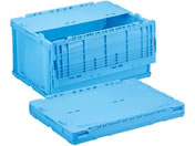 岐阜プラスチック工業/リス 薄型折りコン 蓋あり 40L ブルー