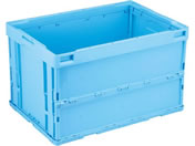 岐阜プラスチック工業/リス 薄型折りコン 蓋なし 50L ブルー