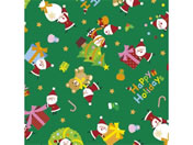 ササガワ/包装紙 リトルサンタ緑 半才判/49-3062
