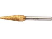 スーパー/スーパー超硬バー チタンコーティング ロー付タイプ テーパー型(ダブルカット)刃径:9.5mm 軸径:6.0mm/SBT7C03