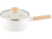 LIV PLUS/ベストコ 片手鍋 ホーロー ソースパン 18cm ガラス蓋付