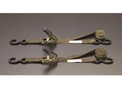 エスコ/ベルト荷締機 ラチェット式 カモ 2本組 25mm×3.6m