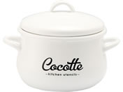 豊琺瑯/Lilly White ホーロー 両手鍋 16cm 「Cocotte」