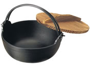 岩鋳/南部鉄 ふる里鍋 深型 24cm 電磁用 黒塗り