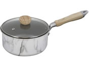 LIV PLUS/ベストコ 片手鍋 18cm ソースパン ホワイト 大理石柄