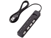エレコム/雷ガードタップ 個別スイッチ 4個口 2.5m/T-K6A-2425BK