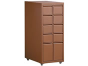 宮武製作所/ドロワーキャビネット Muun 2列5段コーラルピンクDCB-10D