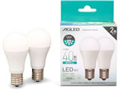 G)アイリスオーヤマ/LED電球 E17 広配光 40形 昼白色2個 2万h