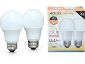 アイリスオーヤマ/LED電球 E26 広配光 60形 電球色 2個2万時間
