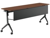G)コクヨ/フラップテーブル リーフライン 棚幕板付 ウォルナット W1800*D450