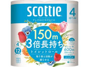 クレシア/スコッティ フラワーパック 3倍長持ち シングル 4ロール