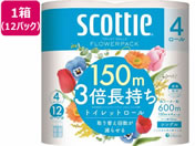 クレシア/スコッティ フラワーパック 3倍長持ち シングル 4ロール×12パック