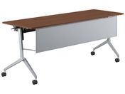 G)コクヨ/フラップテーブル リーフライン 棚幕板付 ウォルナット W1800*D600