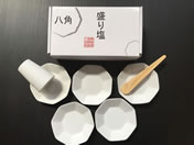 静岡木工/神棚用 神具 八角 盛り塩 セット(八角皿5枚付 )