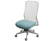 Netforce/シースルーチェア 肘なし ホワイトフレーム/ネモフィラブルー