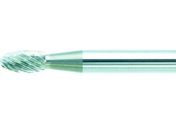 TRUSCO/超硬バー タマゴ型 Φ3×刃長5.5×軸3 ロング ダブルカット/TB6A030L75