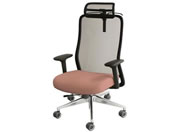 Netforce/シースルーチェア ヘッド・ハンガー・肘付 アルミ脚 BK/レッド