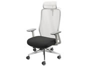 Netforce/シースルーチェア ヘッド・ハンガー・肘付 アルミ脚 WH/ナイトBK