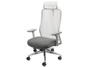 Netforce/シースルーチェア ヘッド・ハンガー・肘付 アルミ脚 WH/グレー