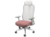 Netforce/シースルーチェア ヘッド・ハンガー・肘付 アルミ脚 WH/レッド