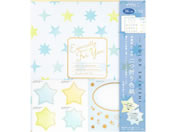 ミドリ/カラー色紙 シール付 半透明 二つ折り 星柄×3冊
