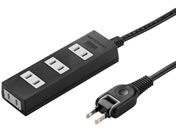 サンワサプライ/火災予防タップ 2P 4個口 2m 黒/TAP-TSH42BKN2