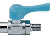 カクダイ/ミニチュアボールバルブ 呼び径(A)Rc1/8 全長49.4 ブルー/651-803-3